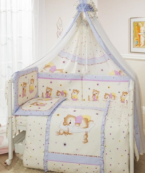 Комплект постельного белья для детей Ника, 3 предмета, лиловый  